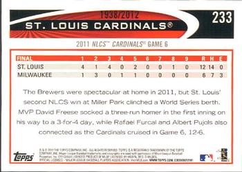 2012 Topps - Gold #233 St. Louis Cardinals Back