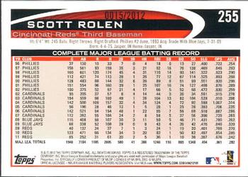 2012 Topps - Gold #255 Scott Rolen Back
