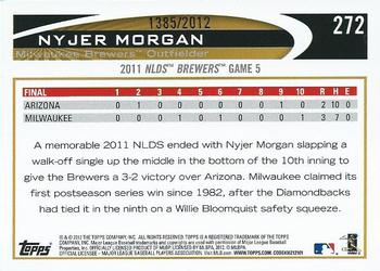 2012 Topps - Gold #272 Nyjer Morgan Back