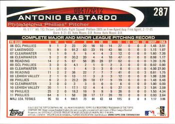 2012 Topps - Gold #287 Antonio Bastardo Back