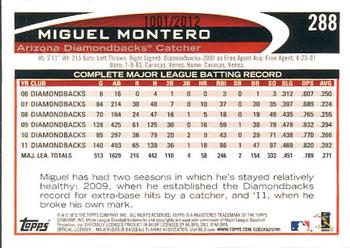 2012 Topps - Gold #288 Miguel Montero Back