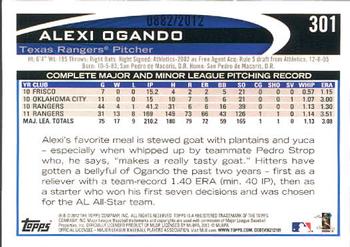 2012 Topps - Gold #301 Alexi Ogando Back