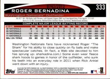 2012 Topps - Gold #333 Roger Bernadina Back