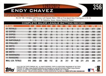 2012 Topps - Gold #356 Endy Chavez Back