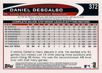 2012 Topps - Gold #372 Daniel Descalso Back