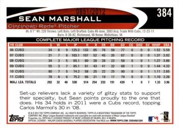 2012 Topps - Gold #384 Sean Marshall Back