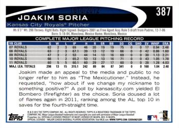 2012 Topps - Gold #387 Joakim Soria Back