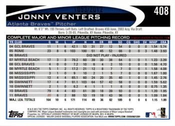 2012 Topps - Gold #408 Jonny Venters Back