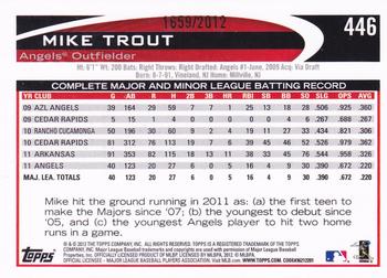 2012 Topps - Gold #446 Mike Trout Back