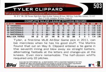 2012 Topps - Gold #503 Tyler Clippard Back