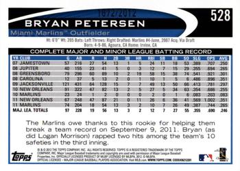 2012 Topps - Gold #528 Bryan Petersen Back