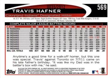 2012 Topps - Gold #569 Travis Hafner Back