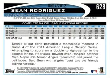 2012 Topps - Gold #628 Sean Rodriguez Back