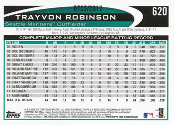 2012 Topps - Gold #620 Trayvon Robinson Back