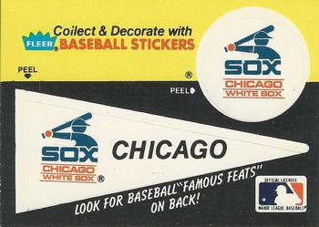 1986 Fleer - Team Stickers #NNO Chicago White Sox Pennant Front