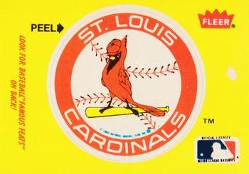 1986 Fleer - Team Stickers #NNO St. Louis Cardinals Logo Front