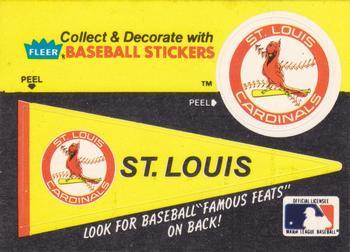 1986 Fleer - Team Stickers #NNO St. Louis Cardinals Pennant Front