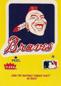 1986 Fleer - Team Stickers #NNO Atlanta Braves Logo Front