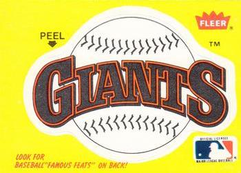 1986 Fleer - Team Stickers #NNO San Francisco Giants Logo Front