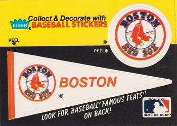 1986 Fleer - Team Stickers #NNO Boston Red Sox Pennant Front