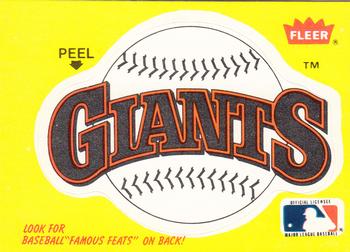 1986 Fleer - Team Stickers #NNO San Francisco Giants Logo Front