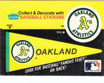 1986 Fleer - Team Stickers #NNO Oakland Athletics Pennant Front