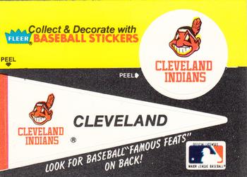 1986 Fleer - Team Stickers #NNO Cleveland Indians Pennant Front