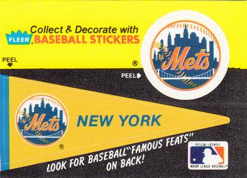1986 Fleer - Team Stickers #NNO New York Mets Pennant Front