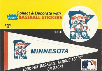 1986 Fleer - Team Stickers #NNO Minnesota Twins Pennant Front