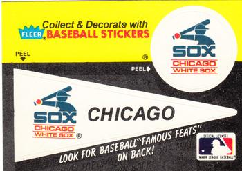 1986 Fleer - Team Stickers #NNO Chicago White Sox Pennant Front
