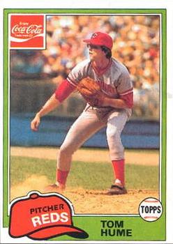 1981 Topps Coca-Cola Cincinnati Reds #7 Tom Hume Front