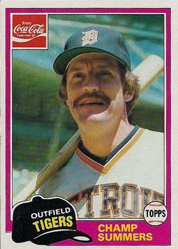 1981 Topps Coca-Cola Detroit Tigers #1 Champ Summers  Front