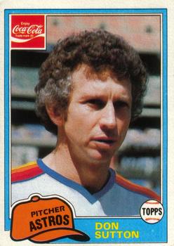 1981 Topps Coca-Cola Houston Astros #11 Don Sutton  Front