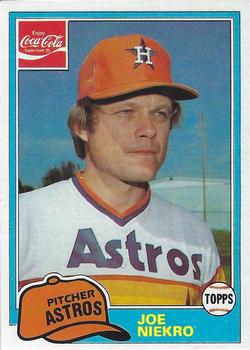 1981 Topps Coca-Cola Houston Astros #6 Joe Niekro  Front