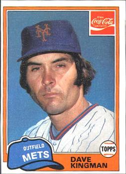1981 Topps Coca-Cola New York Mets #3 Dave Kingman  Front