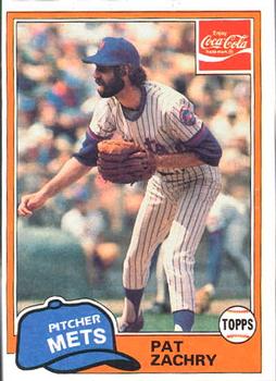 1981 Topps Coca-Cola New York Mets #5 Pat Zachry  Front