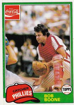 1981 Topps Coca-Cola Philadelphia Phillies #1 Bob Boone Front