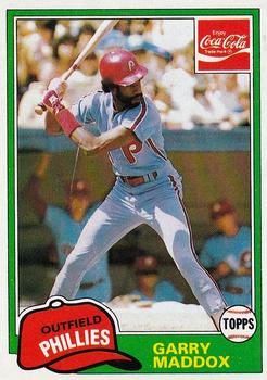 1981 Topps Coca-Cola Philadelphia Phillies #5 Garry Maddox Front