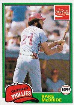 1981 Topps Coca-Cola Philadelphia Phillies #6 Bake McBride Front