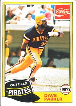 1981 Topps Coca-Cola Pittsburgh Pirates #9 Dave Parker  Front