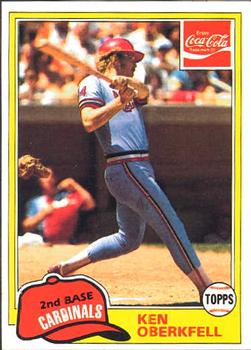 1981 Topps Coca-Cola St. Louis Cardinals #6 Ken Oberkfell  Front