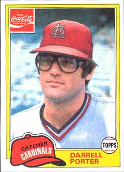 1981 Topps Coca-Cola St. Louis Cardinals #7 Darrell Porter  Front