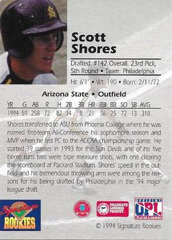 1994 Signature Rookies Draft Picks - Bonus Signatures #NNO Scott Shores Back