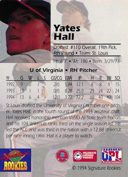 1994 Signature Rookies Draft Picks - Bonus Signatures #NNO Yates Hall Back