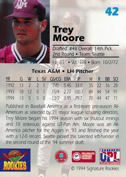 1994 Signature Rookies Draft Picks - Signatures #42 Trey Moore Back