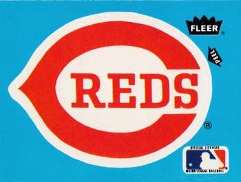 1985 Fleer - Team Stickers Small Print #NNO Cincinnati Reds Logo Front