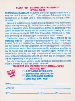 1985 Fleer - Team Stickers Small Print #NNO New York Yankees Logo Back