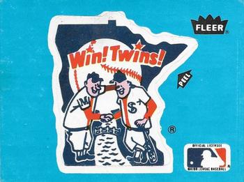 1985 Fleer - Team Stickers Small Print #NNO Minnesota Twins Logo Front