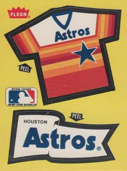 1985 Fleer - Team Stickers Small Print #NNO Houston Astros Jersey Front