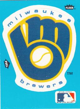 1985 Fleer - Team Stickers Small Print #NNO Milwaukee Brewers Logo Front